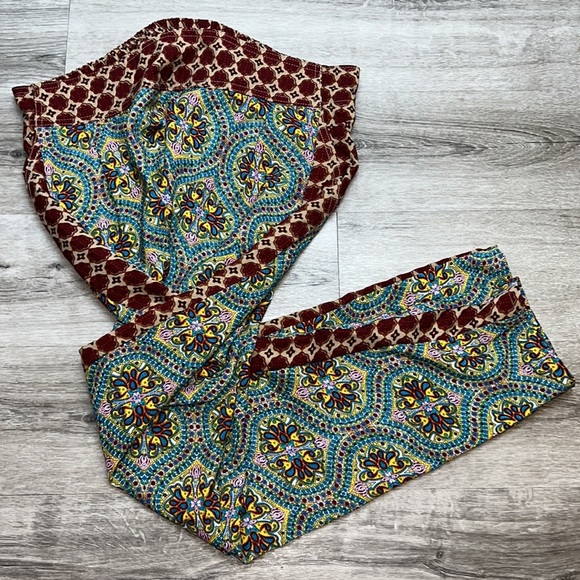 Blue Epic Bohemian Artsy Hippie Coastal Flowy Pocket Pants Yoga Joggers - Picture 2 of 13